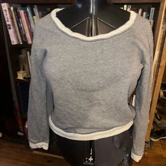J.Crew Tops - J Crew terry cloth gray cropped minimalist M sweatshirt